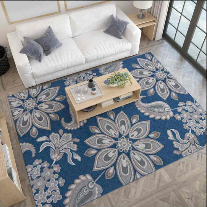Tyse Area Rugs Hampton 7'10"x10'3" Navy HMP4307