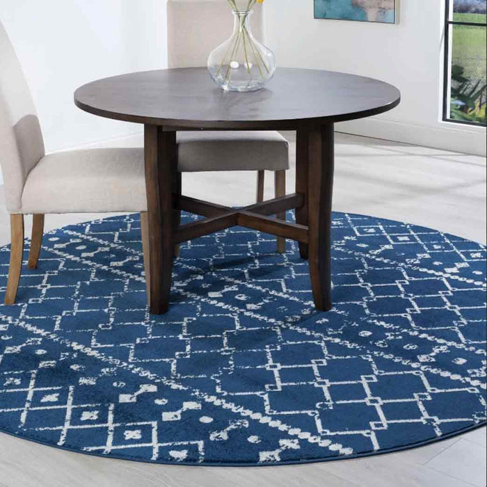 Tyse Area Rugs Jasmine Navy JSM4507 7'10" Round