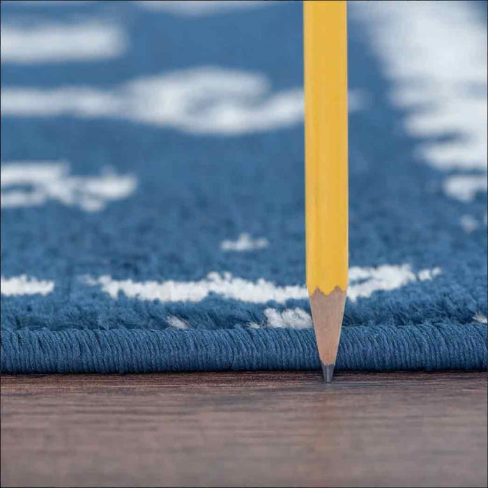 Tyse Area Rugs Jasmine Navy  thick pic