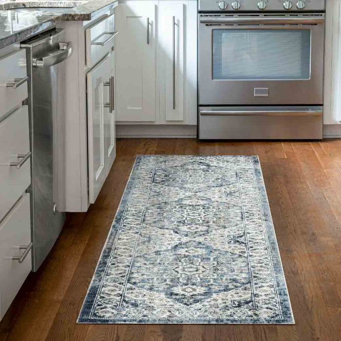 Tyse Area Rugs Palazzo 2'3"x7'3" Navy PLZ2107