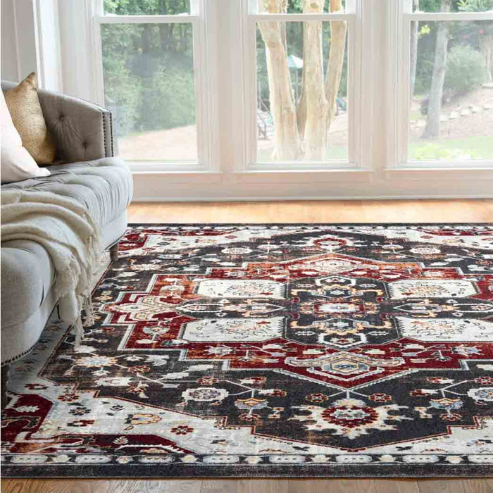 Tyse Area Rugs Palazzo 5'3"x7'3" Red PLZ2000