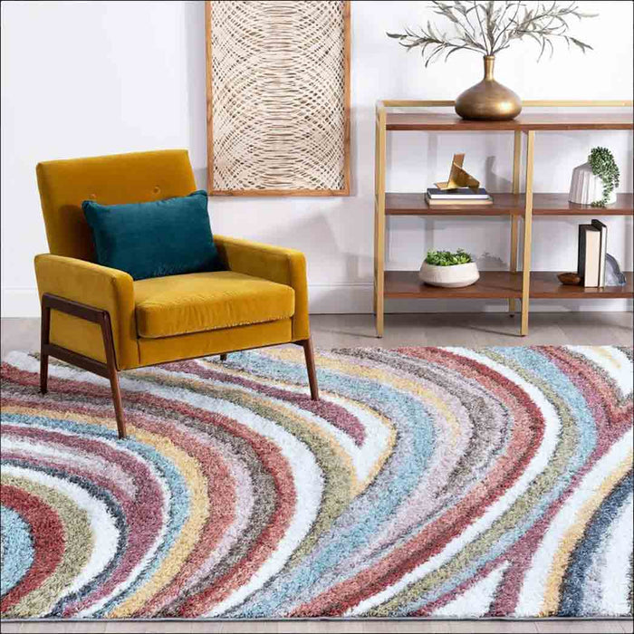 Tyse Area Rugs Palermo Shag 5'3"x7'3" Multi-Color PLR1400