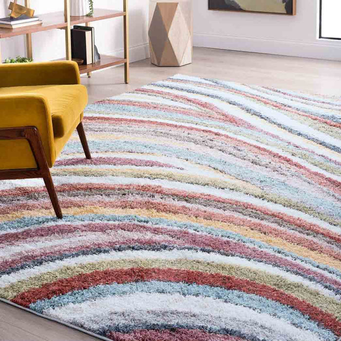 Tyse Area Rugs Palermo Shag 7'10"x9'10" Multi-Color PLR1400