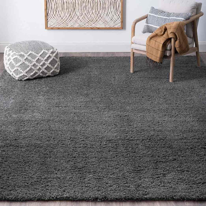 Tyse Area Rugs Soho Shag Gray SOH1301 5'3"x7'3"
