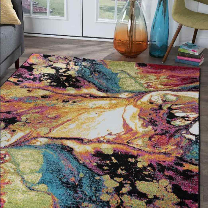 Tyse Area Rugs Symphony 7'10"x10'3" Multi-Color SMP1004