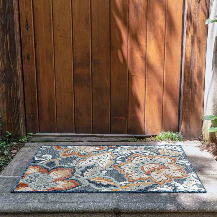Tyse Area Rugs Tropic 1'11"x3' Dark Blue TRP1307