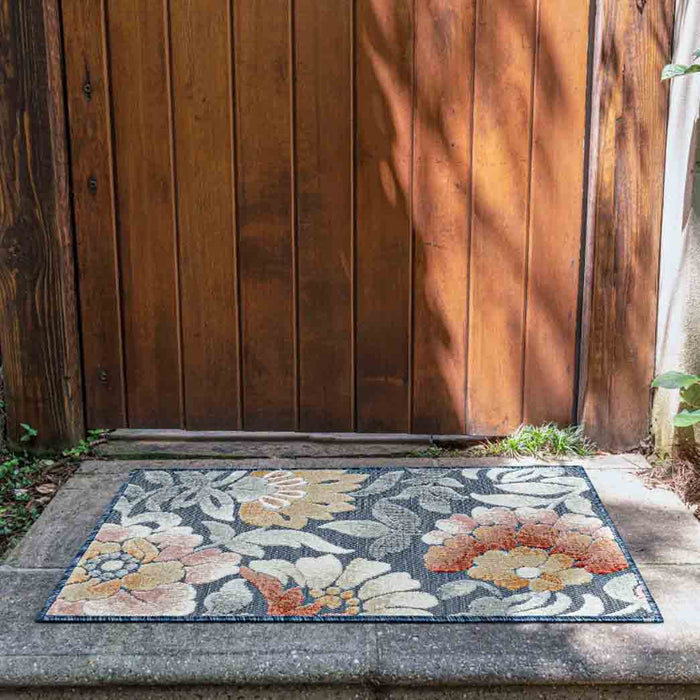 Tyse Area Rugs Tropic 1'11"x3' Dark Blue TRP1407