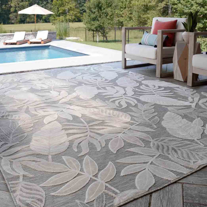 Tyse Area Rugs Tropic 3'10"x5'3" Gray TRP1109