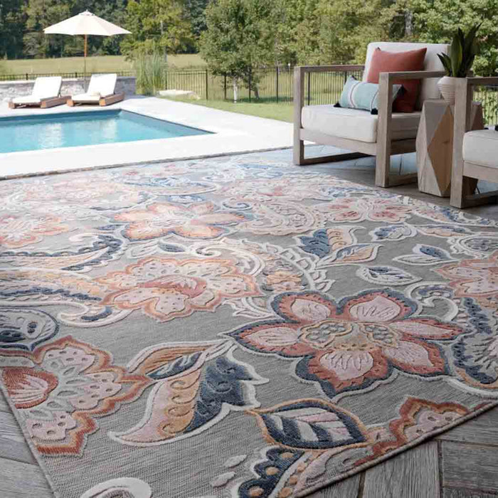 Tyse Area Rugs Tropic 5'1"x7'3" Gray TRP1309