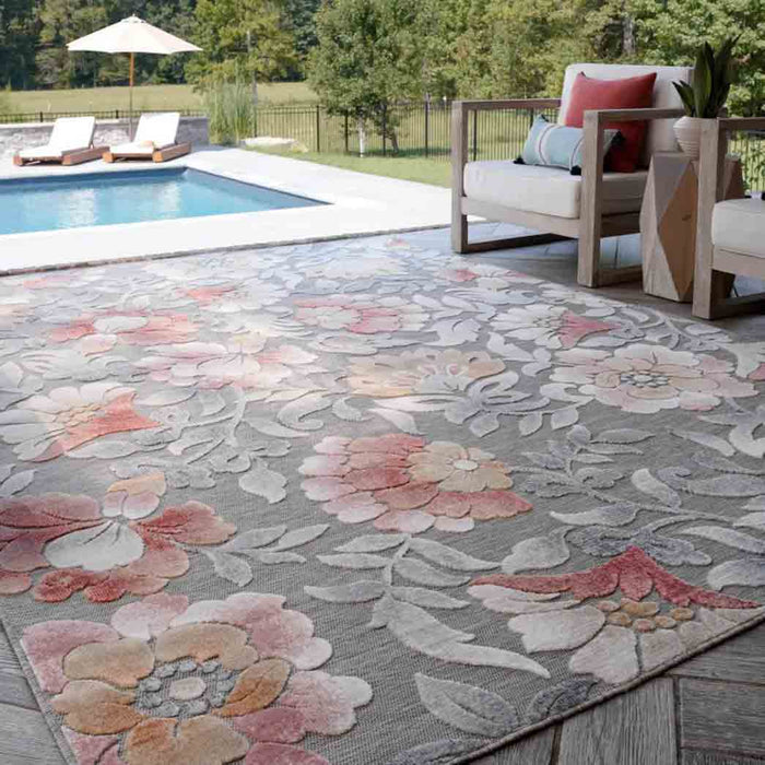Tyse Area Rugs Tropic 5'1"x7'3" Gray TRP1409