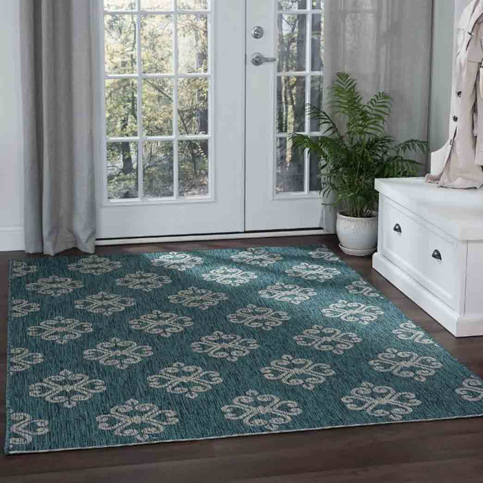 Tyse Area Rugs Veranda 5'3"x7'3" Teal VND1515