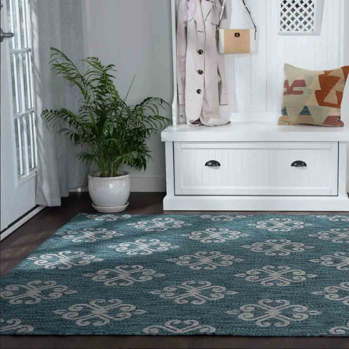 Tyse Area Rugs Veranda 7'10"x10'3" Teal VND1515