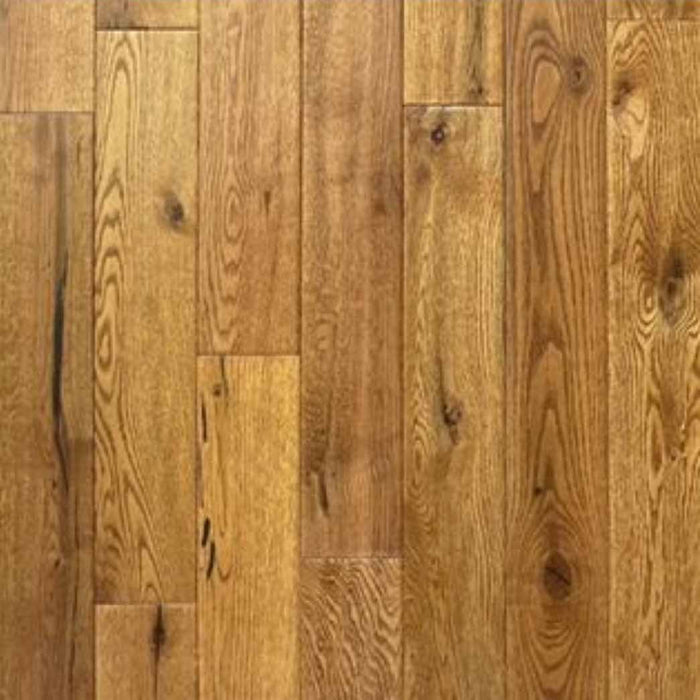Terra Flooring Oak Hand Scraped 5" Solid Hardwood Golden Saddle JWC050GS