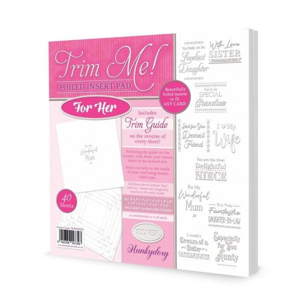 Trim Me!  Foiled Insert Pad - For Her - Silver