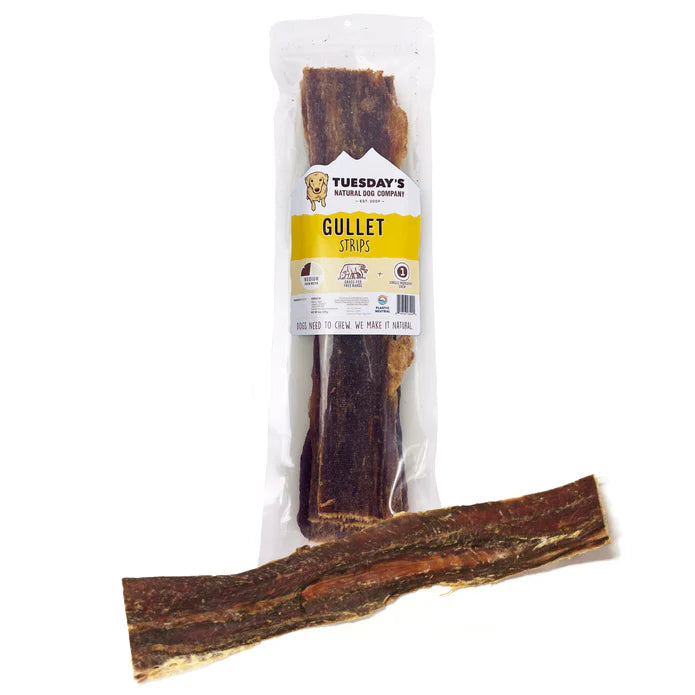 Tuesday's Natural Dog Company 12" Gullet Strips Dog Treats