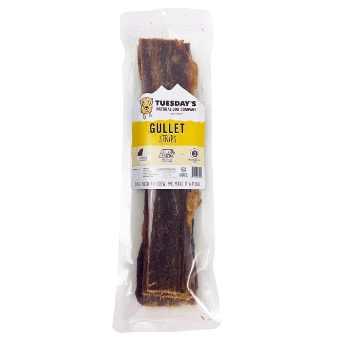 Tuesday's Natural Dog Company 12" Gullet Strips Dog Treats