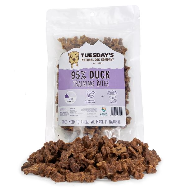 Tuesdays Natural Dog Company 95% Duck Training Bites Dog Treats