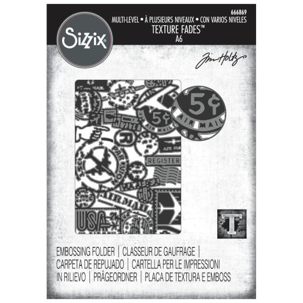 Vault Airmail -  Multi Level Textured Impressions Embossing Folder
