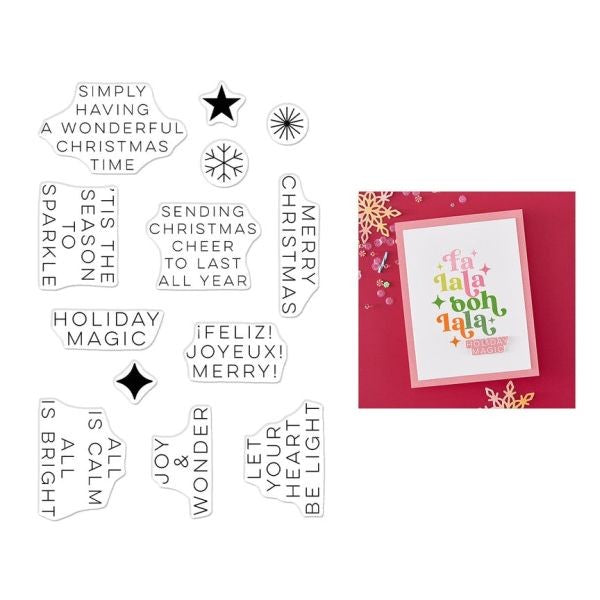 Very Merry Collection - Modern Holiday Greetings Clear Stamps