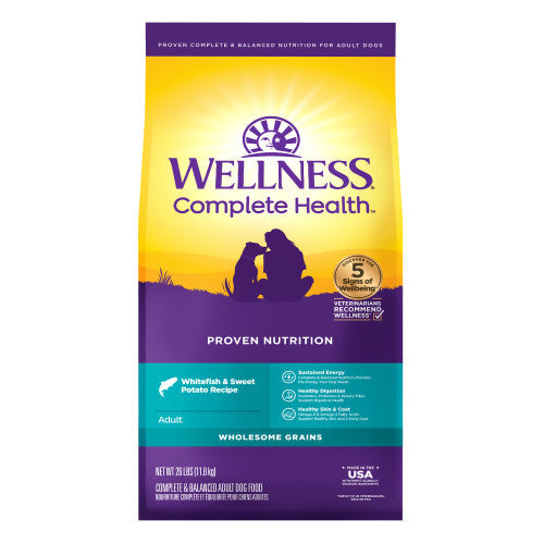 Wellness Complete Health Natural Dry Dog Food Whitefish and Sweet Potato Recipe