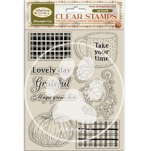 Whispering Woods - Clear Stamps - Cup and Pumpkin