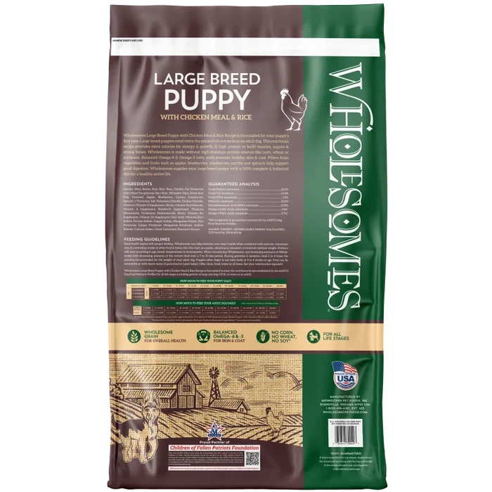 Wholesomes Large Breed Puppy Chicken Meal & Rice Recipe