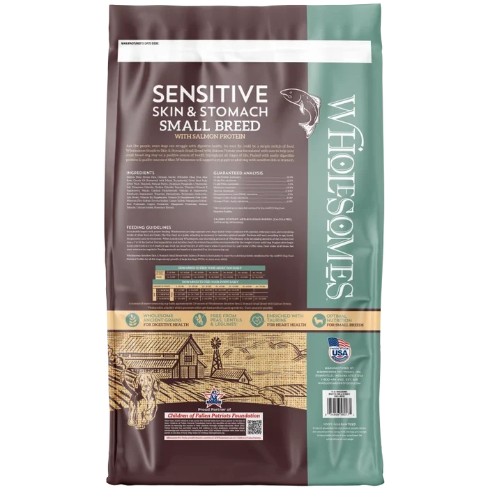 Wholesomes Sensitive Skin & Stomach Small Breed with Salmon Protein For Dogs & Puppies