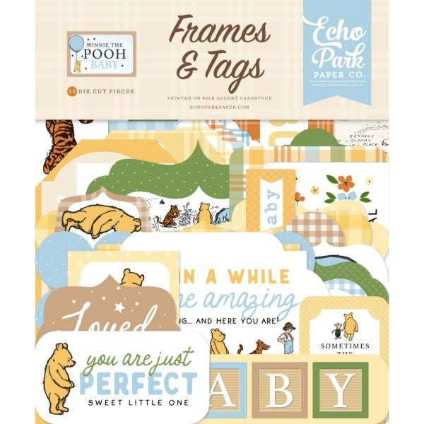 Winnie the Pooh Baby - Ephemera Frames & Tags