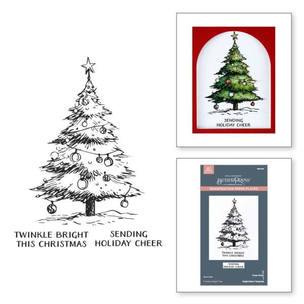 Wonderland Collection - Twinkle Bright Tree Registration BetterPress Plate