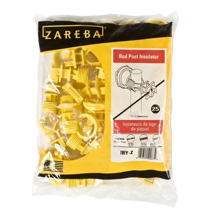 Zareba® Yellow Rod Post Insulator 1/2"